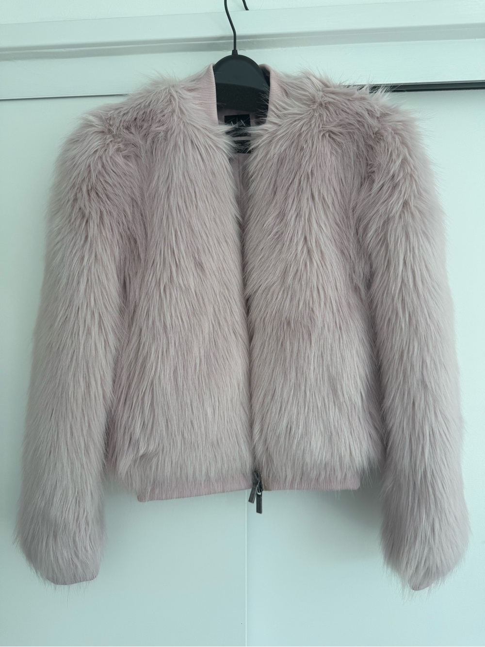 Armani Exchange Blush Pink Faux Fur Teddy Jacket